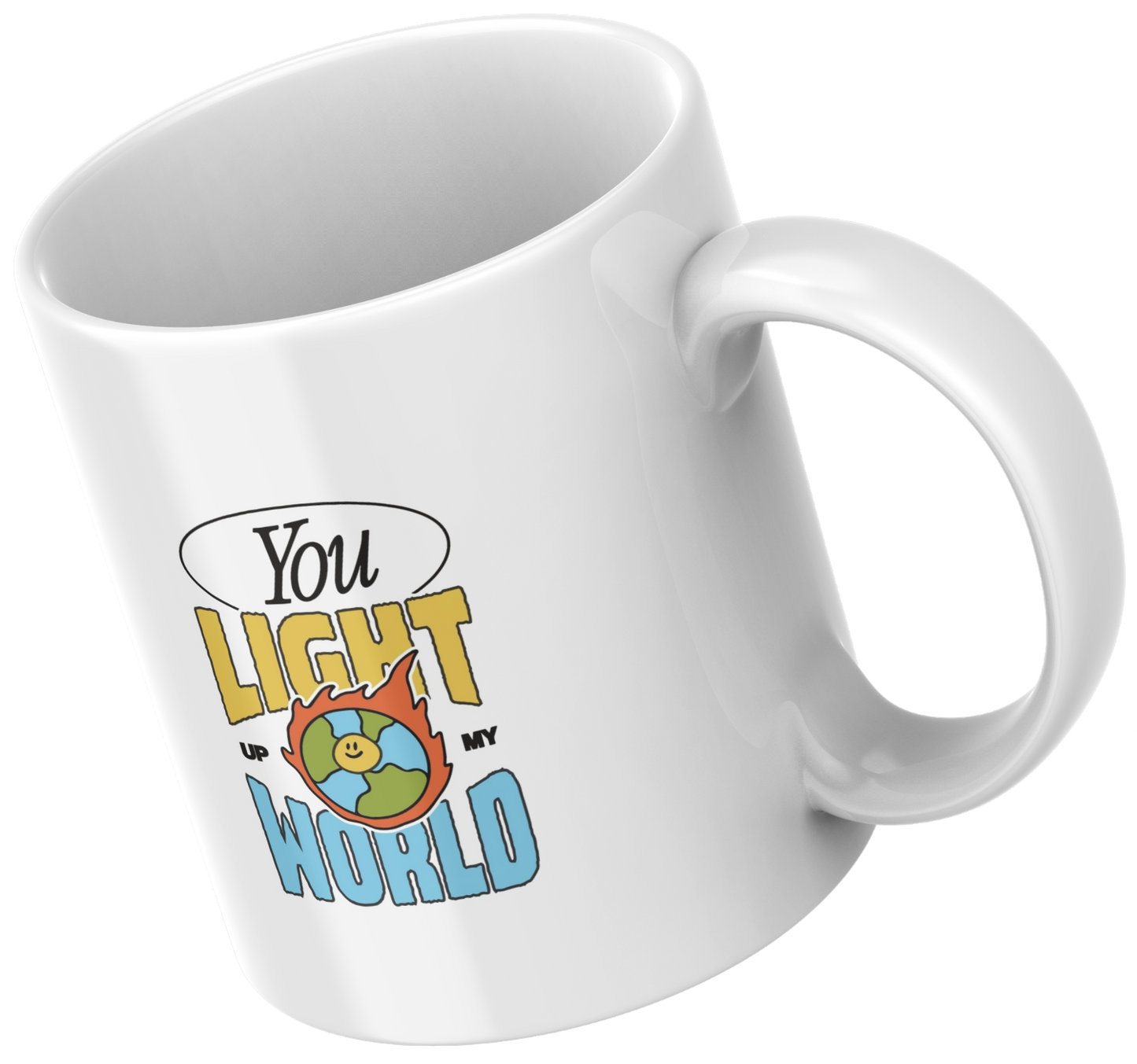 Taza con diseño "You light up my world"